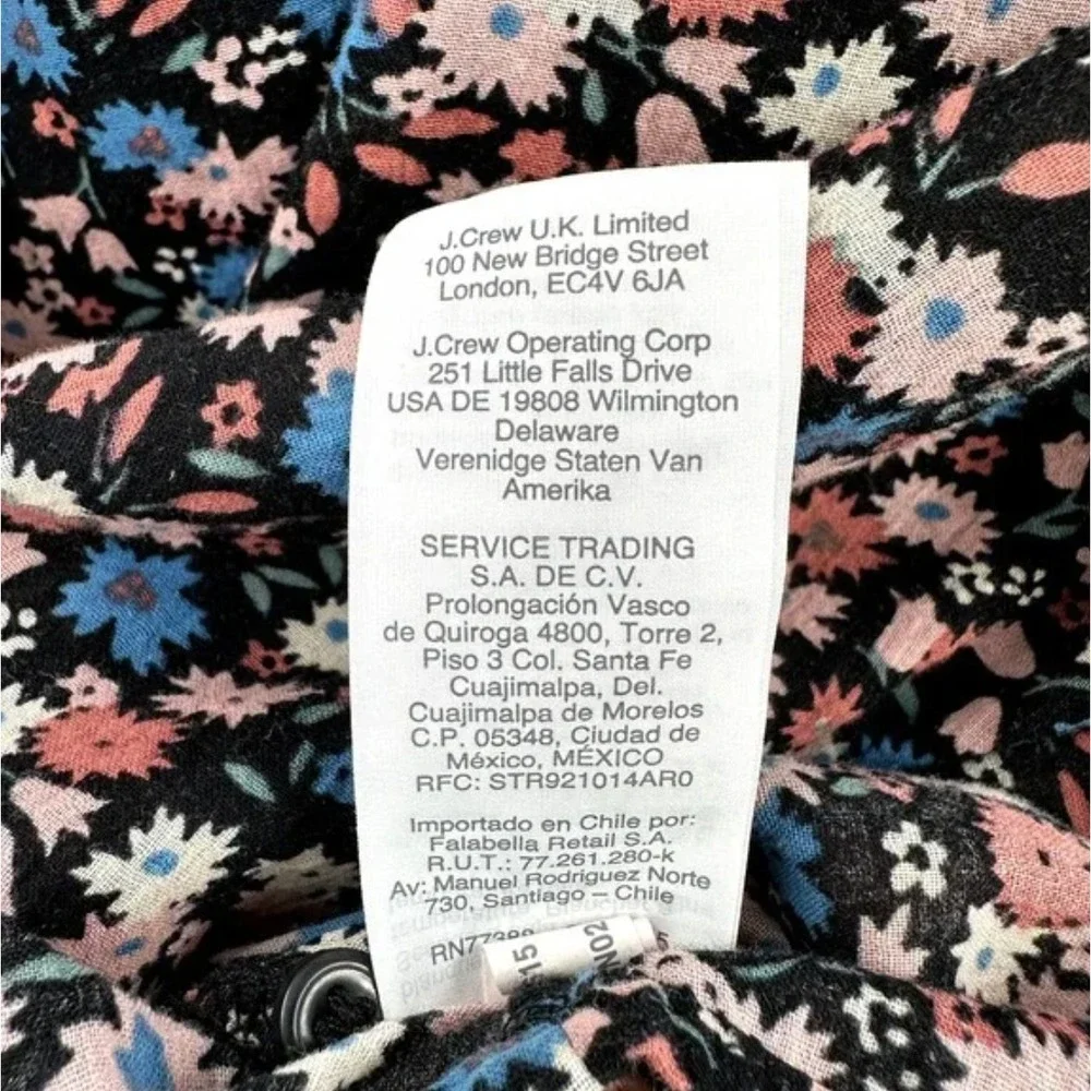 Madewell Ruffle-Yoke Puff Sleeve Prairie Top Spring Prairie Black Floral Size XL